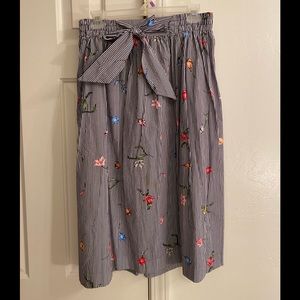 H&M floral skirt work pinstripe size 10